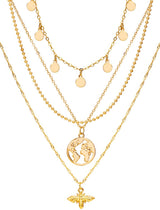 Gold-Plated Multi-Layered Necklace: Women's Shimmering Statement - Shop N Save