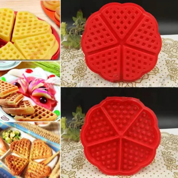 Heart Shaped Waffle Silicone Backing Mold - Red - Shop N Save