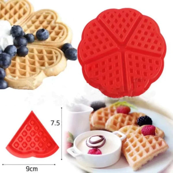 Heart Shaped Waffle Silicone Backing Mold - Red - Shop N Save