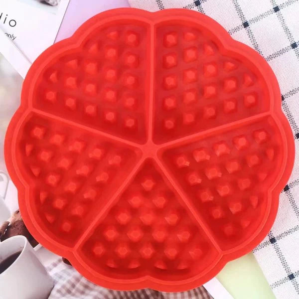 Heart Shaped Waffle Silicone Backing Mold - Red - Shop N Save