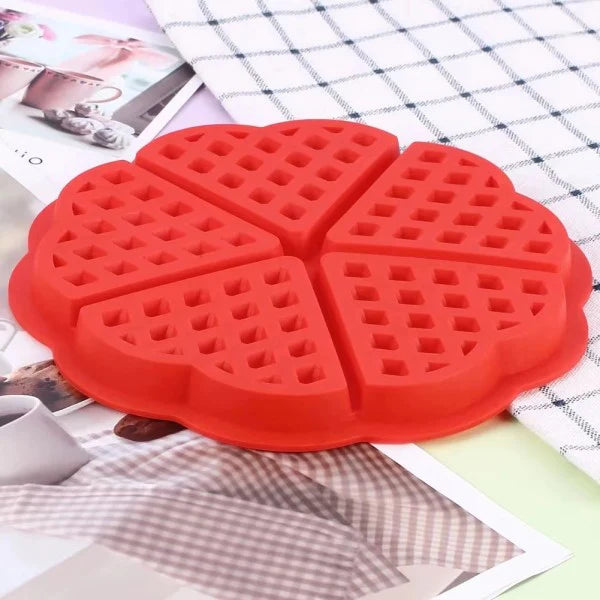 Heart Shaped Waffle Silicone Backing Mold - Red - Shop N Save