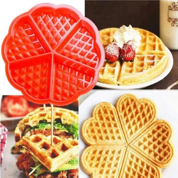 Heart Shaped Waffle Silicone Backing Mold - Red - Shop N Save