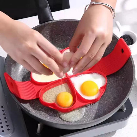 Heart Shape Silicone Backing Pancake Cooking Mold - Red - Shop N Save