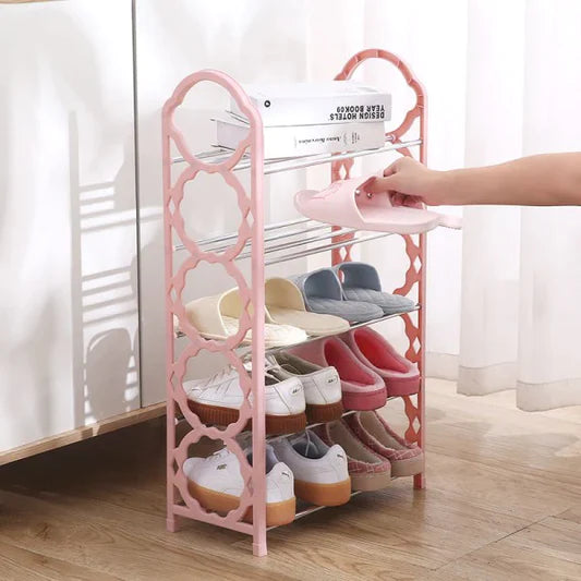 Wide Capacity 5 Layers Creative Design Foldable Shoe Rack - Sea Green - Shop N Save