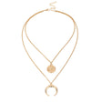 European Style Moon Disk Necklace - Exaggerated Fashion Jewelry - Shop N Save