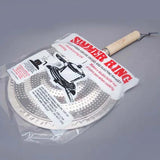 Heat Diffuser Wooden Handle Gas Electric Simmer Ring - Silver