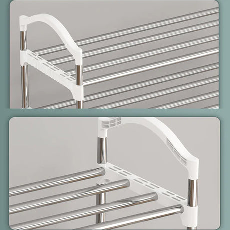 Four Layer Easy Assemble Shoe Rack - Black Silver - Shop N Save