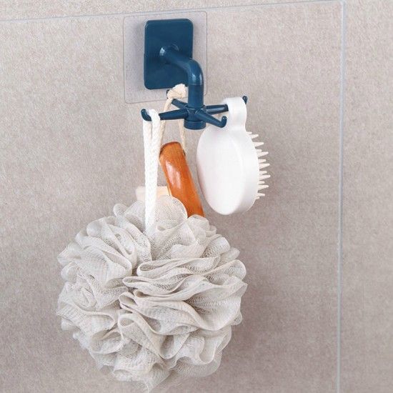 Hole-free Rotating Kitchen Wall Hook - Dark Blue