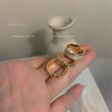 Boho Enamel Metal Ring Set: Geometric Twist &amp; Adjustable - Shop N Save