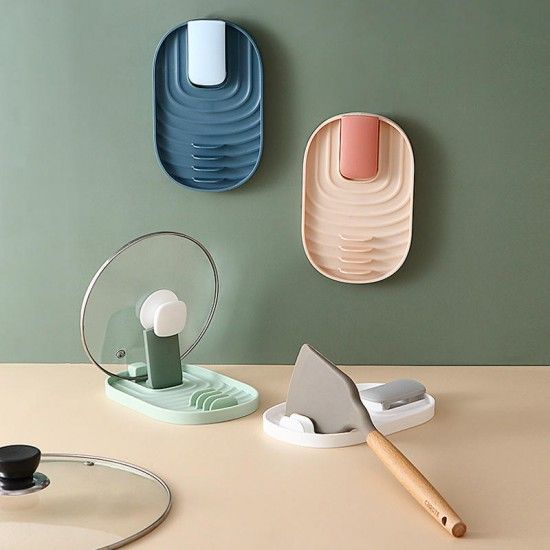 Multi-Function Spatula Spoon Holder Rack - Light Green
