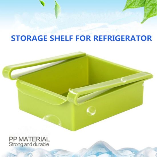 Refrigerator Space Save Organizer Storage Slide Rack - White