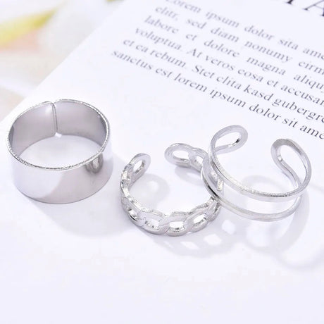 Hip Hop Conjoined Chain Ring: Unisex Punk Jewelry Trend - Shop N Save