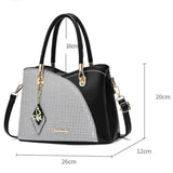 Hight Quality Women Fashion Patchwork Handbag - Jet Black