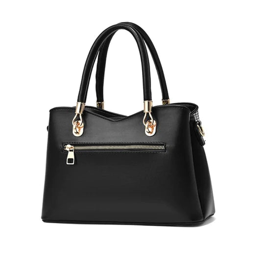 Hight Quality Women Fashion Patchwork Handbag - Jet Black