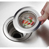 Stainless Steel Kitchen Sink Drain Strainer Basket Filter - Silver