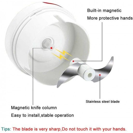 Manual Chilly Nuts Meat Garlic Onion Ginger Chopper - White