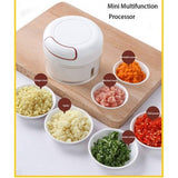 Manual Chilly Nuts Meat Garlic Onion Ginger Chopper - White