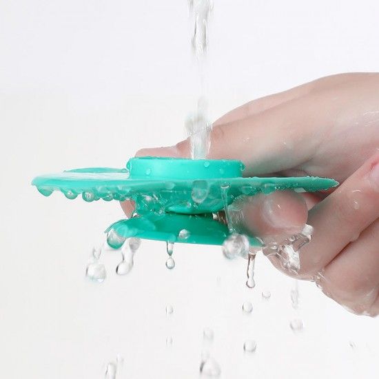 Silicone Shower anti clogging floor drain cover - Blue