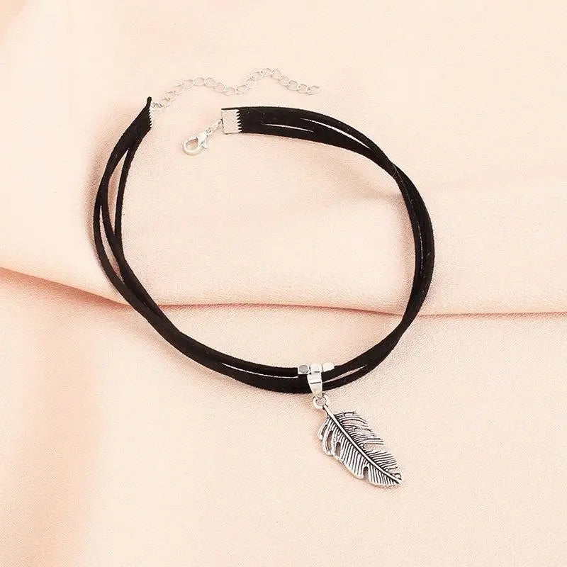 Geometric Crescent &amp; Moon Horn Choker: Handmade Pendant Necklace - Shop N Save