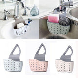 Sink Shelf Soap Sponge Drain Rack Silicone Storage Bag - Light Green