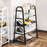Compact 5 Shelf Shoe Organizer Ideal for School Office and Home! Easy-to-Install Plastic Rack Saves Space and Offers Versatile Storage - Shop N Save