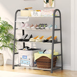 Lightweight Grey Plastic Shoe Rack Space-Saving Foldable Storage Solution for Home Office or School