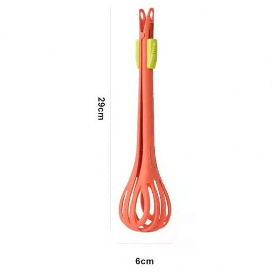 Kitchen Gadgets 2 in 1 Egg Whisk Spaghetti Spoon - Orange