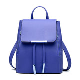 Top-Quality Blue PU Leather Magnetic Closure Backpack for Women - Shop N Save
