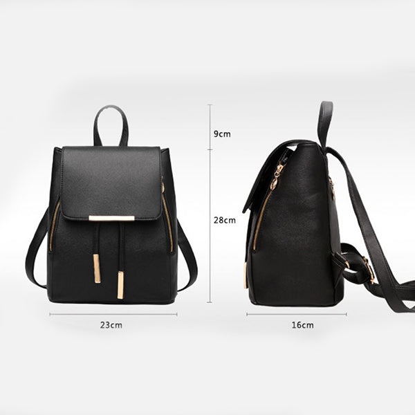 Top-Quality Blue PU Leather Magnetic Closure Backpack for Women - Shop N Save