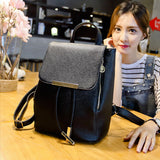 High-End Black PU Leather Backpack with Magnetic Closure Luxurious Durable and Perfect for Stylish Women On-The-Go! - Shop N Save