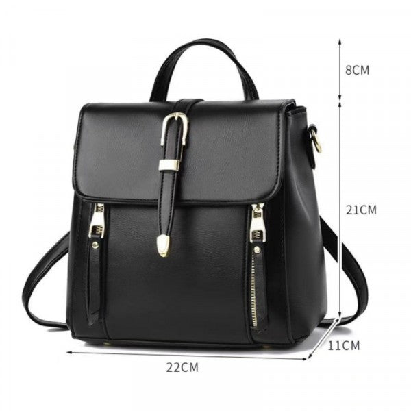 Green Magnetic Closure Women's Backpack with Adjustable Handles - Shop N Save