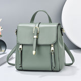 Green Magnetic Closure Women's Backpack with Adjustable Handles - Shop N Save