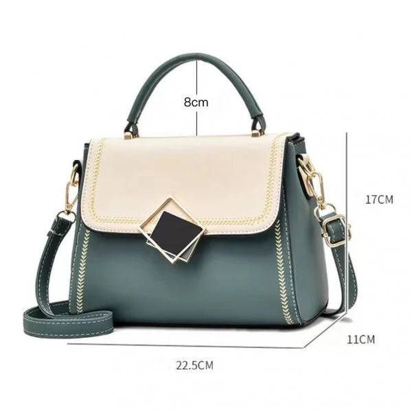 Vintage Black PU Leather Messenger Bag Adjustable Handle High-Quality Synthetic Material Perfect for Women's Fashion - Shop N Save
