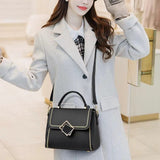 Vintage Black PU Leather Messenger Bag Adjustable Handle High-Quality Synthetic Material Perfect for Women's Fashion - Shop N Save