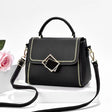 Vintage Black PU Leather Messenger Bag Adjustable Handle High-Quality Synthetic Material Perfect for Women's Fashion - Shop N Save