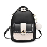Trendy Black Traveler Backpack Large Capacity Cute Design Polyester Interior Synthetic Leather Straps 3 Compartments Double Handles Zipper Closure