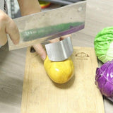 Stainless Steel Hand Cut Knife Finger Protector - Silver