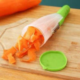 Multi Functional cutter With Storage Tube Peeler - green