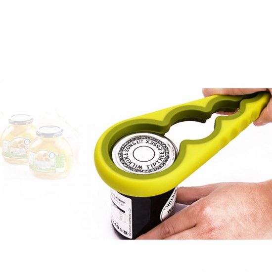 4 in 1 Multi Function Jar Can Bottle Opener Anti-skid with Silicone Handle