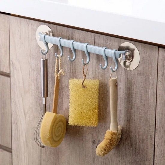 Wall Mounted Bathroom Organizer Hooks Multi Purpose Holder