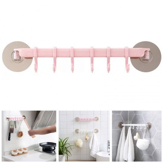 Wall Mounted Bathroom Organizer Hooks Multi Purpose Holder