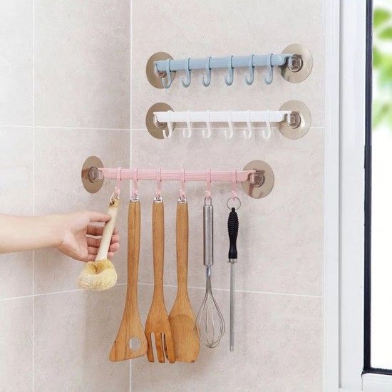 Wall Mounted Bathroom Organizer Hooks Multi Purpose Holder