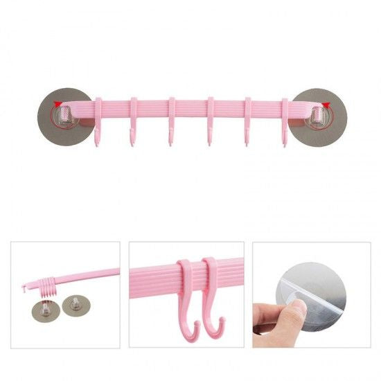 Wall Mounted Bathroom Organizer Hooks Multi Purpose Holder