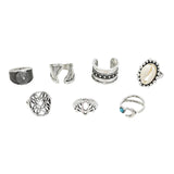 Boho Crystal Finger Rings: Snake, Moon &amp; Star Set for Summer - Shop N Save