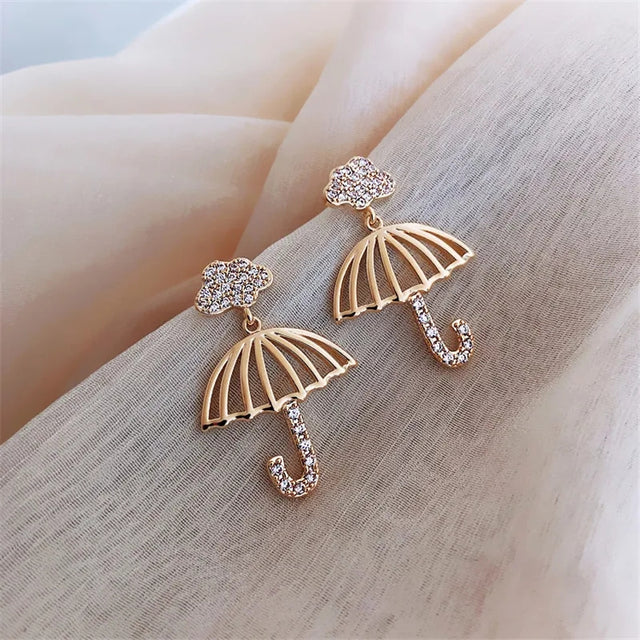 Hong Kong Style Earrings: Needle Love Umbrella, Unique Fashion - Shop N Save