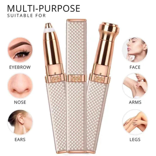 2 In 1 USB Charging Mini Facial Painless Hair Remover - Light Pink - Shop N Save