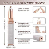 2 In 1 USB Charging Mini Facial Painless Hair Remover - Light Pink - Shop N Save
