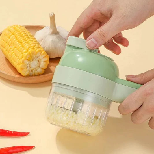 4 In 1 Handheld Fast Cut Food Processor - Green - Shop N Save