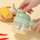 4 In 1 Handheld Fast Cut Food Processor - Green - Shop N Save