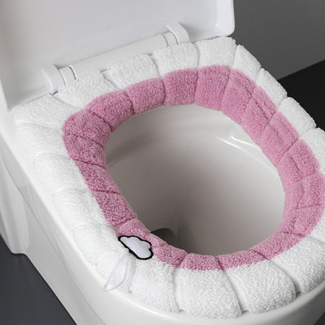 Cozy Pink Microfiber Toilet Seat Cover Perfect for Winter Bathrooms! - Shop N Save